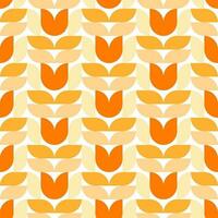 Seamless pattern of geometric, mid-century design leaves on  isolated background. Design for celebration prints, scrapbooking, nursery decor, home decor, paper crafts, invitation design, textile. vector