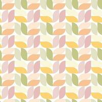 Seamless pattern of geometric, mid-century design leaves on  isolated background. Design for celebration prints, scrapbooking, nursery decor, home decor, paper crafts, invitation design, textile. vector
