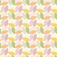 Seamless pattern of geometric, mid-century design leaves on  isolated background. Design for celebration prints, scrapbooking, nursery decor, home decor, paper crafts, invitation design, textile. vector