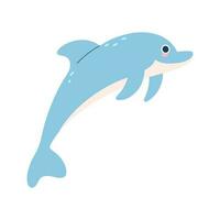 Cute dolphin. Flat vector illustration.