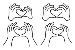 Hands making or formatting a heart symbol icon. I love you heart sign. vector