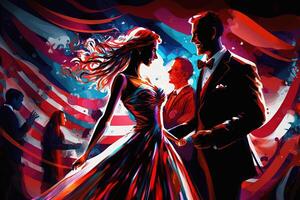 Prom party grand ball in America abstract illustration photo