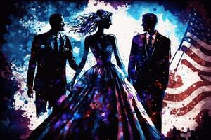 Prom party grand ball in America abstract illustration photo