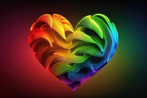 rainbow color hearth lgbtq valentine day illustration photo