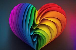 rainbow color hearth lgbtq valentine day illustration photo