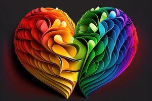 rainbow color hearth lgbtq valentine day illustration photo