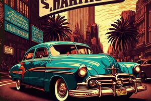 Art old style san francisco retro design Illustration photo