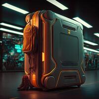 smart self travelling wireless luggage of the future photo