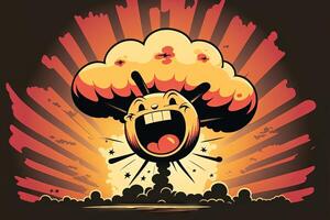 smiling atomic bomb illustration photo