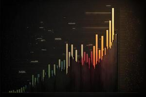 Abstract Business chart with trend line graph and stock numbers illustration photo