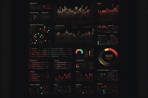 Abstract Business chart with trend line graph and stock numbers illustration photo