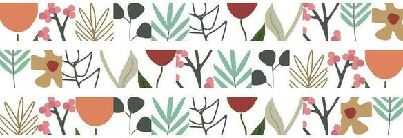 Floral patterns with leaves. Abstract seamless pattern. vector