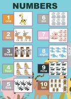Learning numbers one to twenty. Educational sheet for preschool. Vector illustration file.
