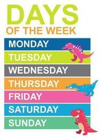 Days of the week poster for children. Learning about days. Vector illustration file.