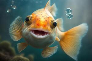 Smiling fish for Fools day 1 april illustration illustration photo