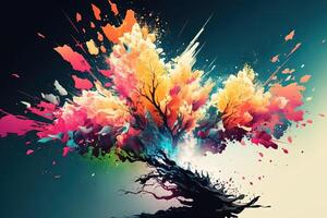 spring season exploding abstract illustration photo