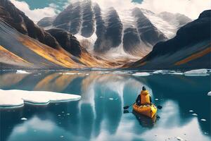 wanderlust and solo travel adventures in remote location illustration photo