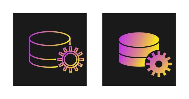 icono de vector de configuración de base de datos
