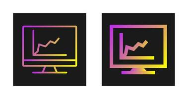 Diagram on screen Vector Icon