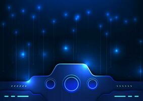 Modern technology control screen background It is a screen suitable for using technology, games, spaceships, luxury, modern, and used as a poster or background. Emphasize the use of dark blue tones. vector