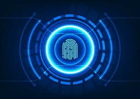 Technology background smart fingerprint technology Technology that helps secure access to important information of individuals or even organizations. It is popular to protect data in smartphones. vector