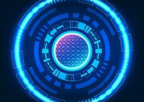 Technology circle background There is a processor circle within the technology It acts like a brain that receives information and converts it. A modern technology that helps businesses and people grow vector