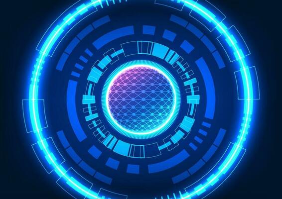Technology circle background There is a processor circle within the technology It acts like a brain that receives information and converts it. A modern technology that helps businesses and people grow