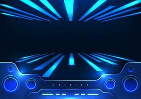 Modern technology control screen background It is a screen suitable for using technology, games, spaceships, luxury, modern, and used as a poster or background. Emphasize the use of dark blue tones. vector