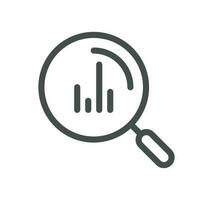 Data analysis related icon outline and linear vector. vector