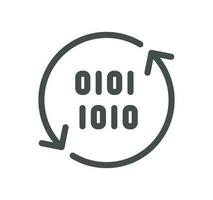 Data analysis related icon outline and linear vector. vector
