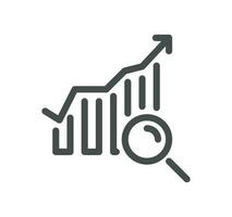 Data analysis related icon outline and linear vector. vector