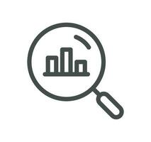 Data analysis related icon outline and linear vector. vector