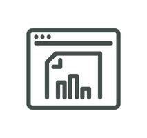 Data analysis related icon outline and linear vector. vector