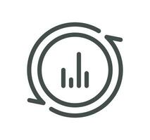 Data analysis related icon outline and linear vector. vector