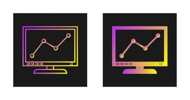 Graph line Screen Vector Icon