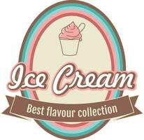 Ice cream emblem design element for poster, leaflet, flyer, packaging, advertising vector