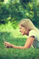 A woman spending time outdoors photo