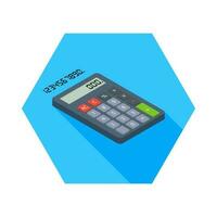 Calculator and Digital number right view icon vector isometric. Flat style vector illustration.