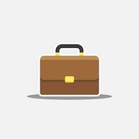 Briefcase White Stroke and Shadow icon vector isolated. Flat style vector illustration.