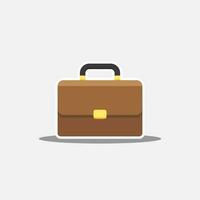 Briefcase White Stroke and Shadow icon vector isolated. Flat style vector illustration.