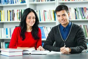 Students in the library photo