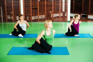 Women doing physical exercises photo