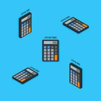 Calculator and Digital number Isometric and Flat icon vector. Flat style vector illustration.