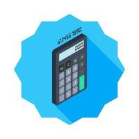 Calculator and Digital number right view icon vector isometric. Flat style vector illustration.