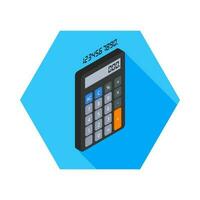 Calculator and Digital number right view icon vector isometric. Flat style vector illustration.