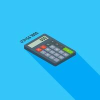 Calculator and Digital number right view icon vector isometric. Flat style vector illustration.