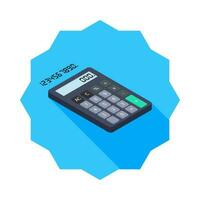 Calculator and Digital number right view icon vector isometric. Flat style vector illustration.