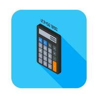 Calculator and Digital number left view icon vector isometric. Flat style vector illustration.