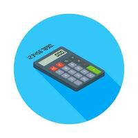 Calculator and Digital number right view icon vector isometric. Flat style vector illustration.