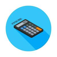 Calculator and Digital number right view icon vector isometric. Flat style vector illustration.